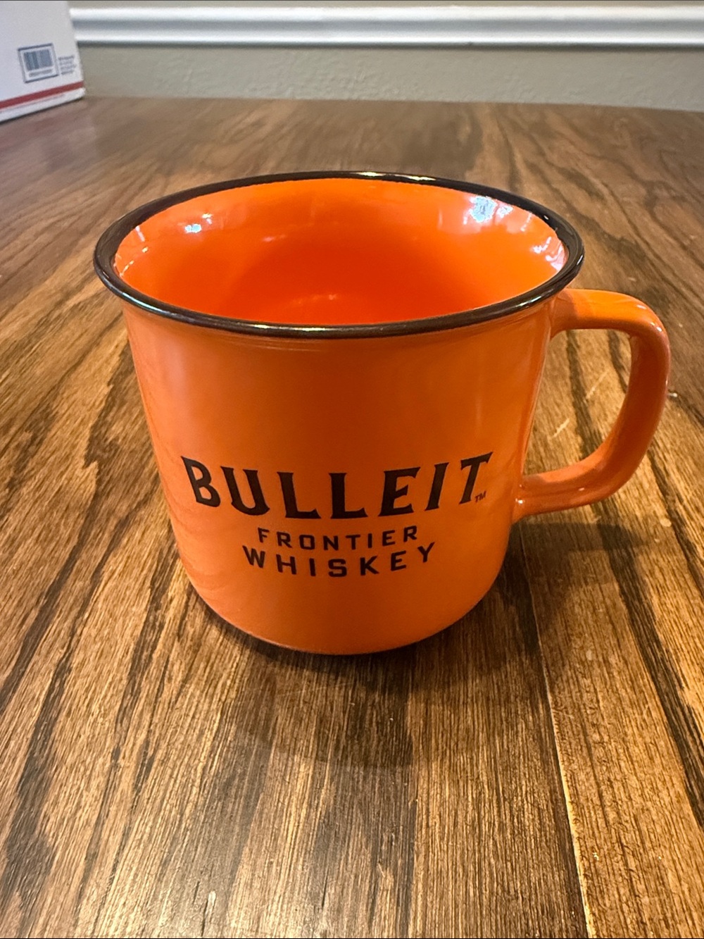 Bulleit Orange Enamel Camp Mug - Frontier Whiskey Logo